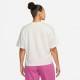 Nike T-Shirt Logo Crop Bianco Donna