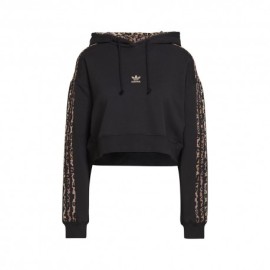 ADIDAS Originals Felpa Con Cappuccio Leo Nero Donna