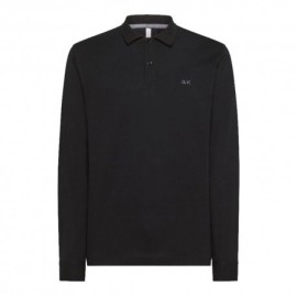 Sun 68 Polo Manica Lunga Stripe Blu Uomo