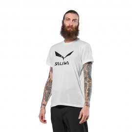 Salewa T-Shirt Solidlogo Dry Bianco Uomo