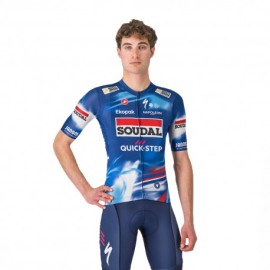Castelli Maglia Ciclismo Competizione 3 Soudal Quick Step 2025 Blue-Red Uomo