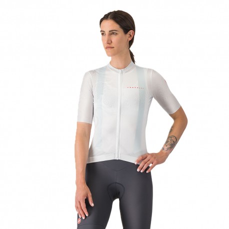Castelli Maglia Ciclismo Fantasia Bianco Donna