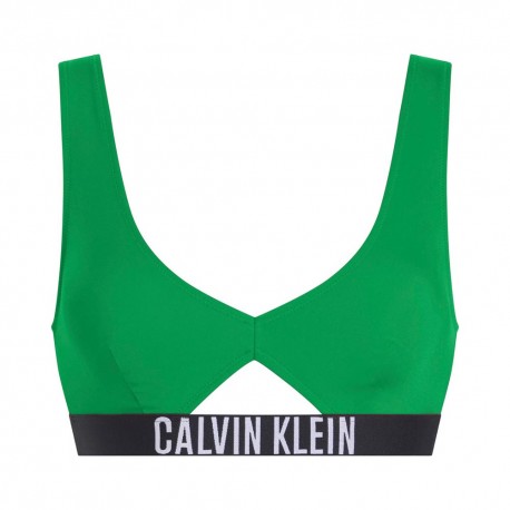 Calvin Klein Bikini Top Bralette Verde Donna