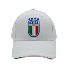 Imma Cappellino Italia Ricamo Bianco Azzurro Uomo