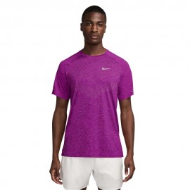 Nike T-Shirt Running Stride Purple Argento Uomo