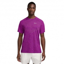 Nike T-Shirt Running Stride Purple Argento Uomo