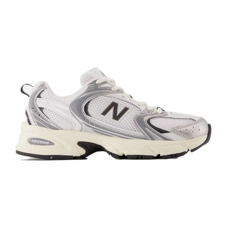 New Balance 530 Mesh Bianco Argento Nero - Sneakers Unisex