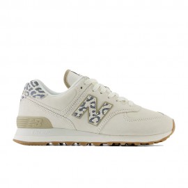 New Balance 574 Lea Bianco Beige - Sneakers Donna