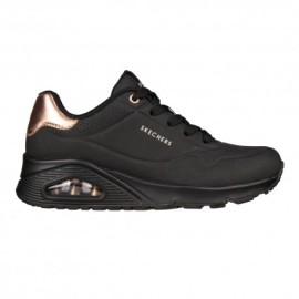 Skechers Uno Oroen Air Lea Nero Mettalic Oro - Sneakers Donna