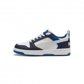 Puma Rebound V6 Lo Gs Bianco Grigio Nero - Scarpe Da Ginnastica Bambino