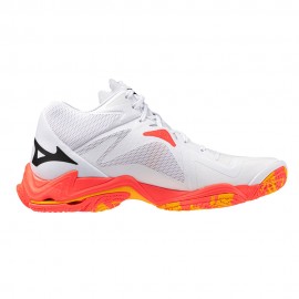 Mizuno Wave Lightning Z8 Mid Bianco Arancio Argento - Scarpe Pallavolo Uomo