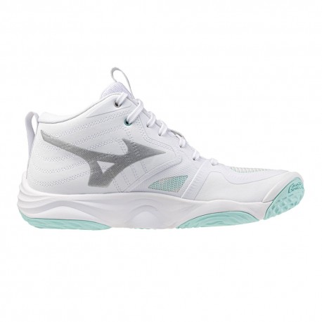 Mizuno Wave Momentum Elite Mid Bianco Verde - Scarpe Pallavolo Donna