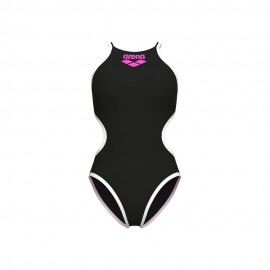 Arena Costume Intero Piscina Big Logo Nero-Bianco Donna