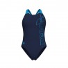 Arena Costume Intero Piscina Scratchy Navy Turquoise Donna