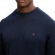 Calvin Klein Maglia Maniche Lunghe Girocollo Logo Piccolo Blu Uomo
