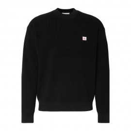 Calvin Klein Maglia Maniche Lunghe Girocollo Waffle Nero Uomo