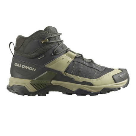 Salomon X Ultra 5 Mid GORE-TEX Peat Gray Verde Blue Nights - Scarpe Trekking Uomo