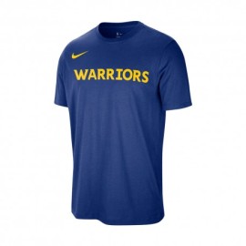 Nike T-Shirt Nba Basket Warriors Blu Giallo Uomo