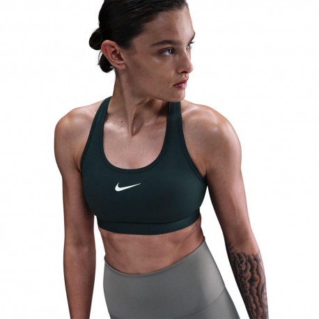 Nike Swoosh A Sostegno Medio Reggiseno Sportivo Verde Donna