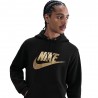 Nike Club Felpa Con Cappuccio Logo Piccolo Nero Uomo