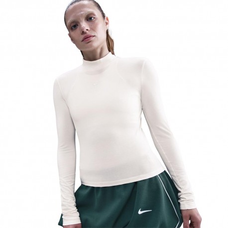 Nike Sportswear Chill Knit Maglia Maniche Lunghe Dolcevita Bianco Donna