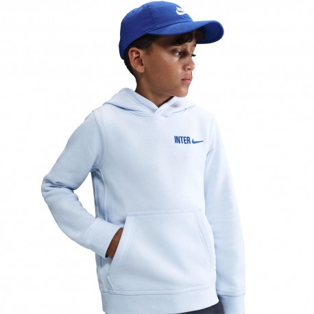 Nike Felpa Con Cappuccio Inter Club Grigio Blue Bambino