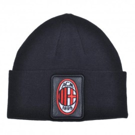 Imma Cuffia Milan Liscia Patch Pelle Ricamo Nero Rosso Uomo