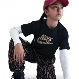 Nike Sportswear Maglietta Palestra Animal Print Nero Bambina