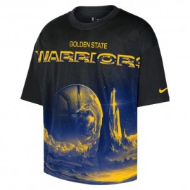 Nike Maglia Basket Nba Oroen State Boxy Nero Uomo