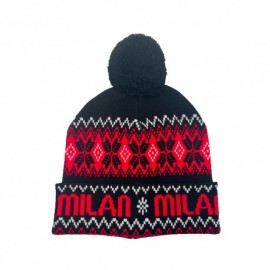 Imma Cuffia Milan Ponpon Christmas Nero Rosso