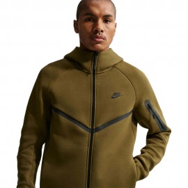 Nike Tech Felpa Con Cappuccio Verde Uomo