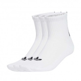 ADIDAS Originals Quarter 3 Back Stripes Calza Quarter 3 Pack Bianco
