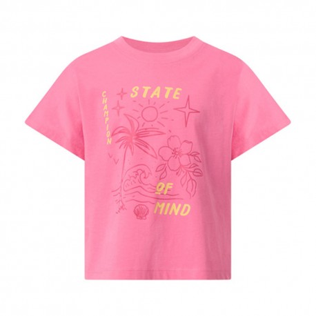 Champion Maglietta Palestra Logo Rosa Bambina