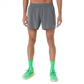 Asics Pantaloncini Running Road 5" Clay Grigio Uomo