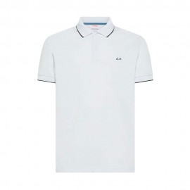 Sun 68 Polo Small Stripe Bianco Uomo