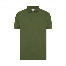 Sun 68 Polo Print Collo Fantasia Verde Uomo