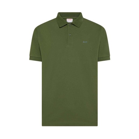Sun 68 Polo Print Collo Fantasia Verde Uomo