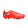 Puma Future 9 Play Fg Ag Rosso Grigio - Scarpe Calcio Bambino