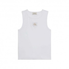 Calvin Klein Canotta Rib Bianco Donna