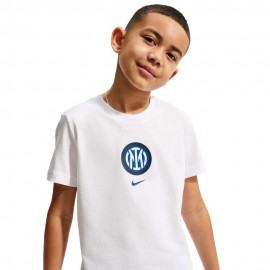 Nike Inter Maglia Maniche Corte Crest Bianco Bambino