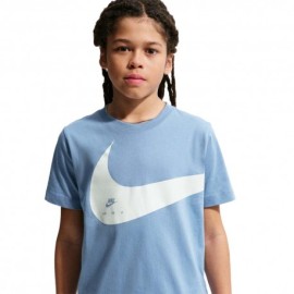Nike Sportswear T-Shirt Palestra Big Swoosh Azzurro Bambino