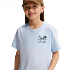 Nike Swoosh T-Shirt Palestra Logo Azzurro Bambino