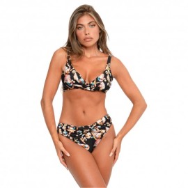 Caprese Bikini Coppa Nodo Incrocio Nero Donna