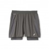 Asics Pantaloncini Running Road 2In1 7" Truffle Grigio Uomo