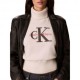 Calvin Klein Maglia Maniche Lunghe Dolcevita Big Logo Bianco Donna