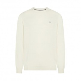 Sun 68 Maglia Maniche Lunghe Girocollo Bianco Uomo
