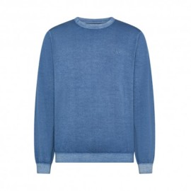 Sun 68 Maglia Maniche Lunghe Stone Wash Avio Uomo