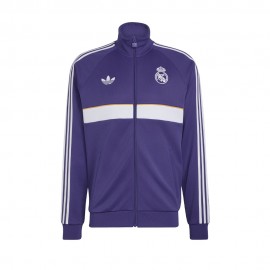ADIDAS Originals Felpa Real Madrid Full Zip Poly Viola Uomo