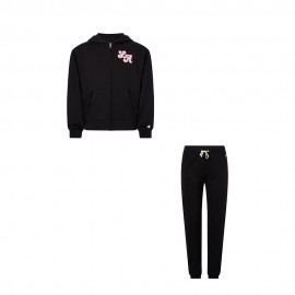Champion Felpa Palestra Full Zip Con Cappuccio Nero Bambina