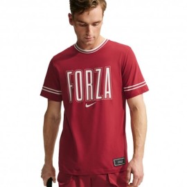 Nike T-Shirt Tennis Dri-Fit Cotton Sinner Team Red Uomo